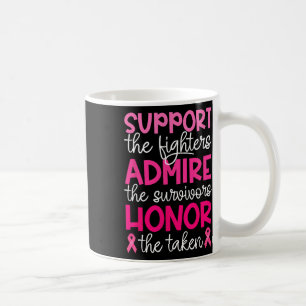 Caneca De Café Apoio ao cancer de mama Admire Honra Cancer A