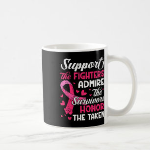 Caneca De Café Apoio ao cancer de mama Admire Honra Cancer A