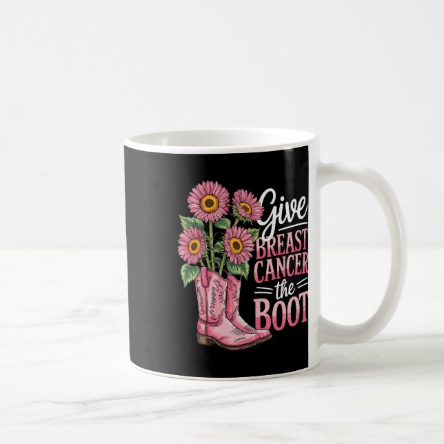 Caneca De Café Apoio ao cancer de mama Boot Engraçado (Direita)