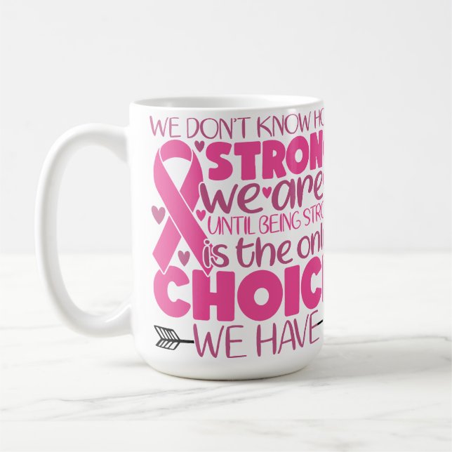 CANECA DE CAFÉ APOIO AO CANCER DE MAMA E CONSCIÊNCIA (Esquerda)