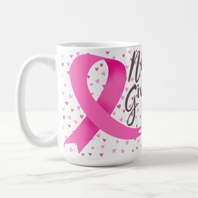 CANECA DE CAFÉ APOIO AO CANCER DE MAMA E CONSCIÊNCIA (Esquerda)