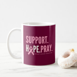 Caneca De Café apoio ao cancer de mama esperança reze Mug