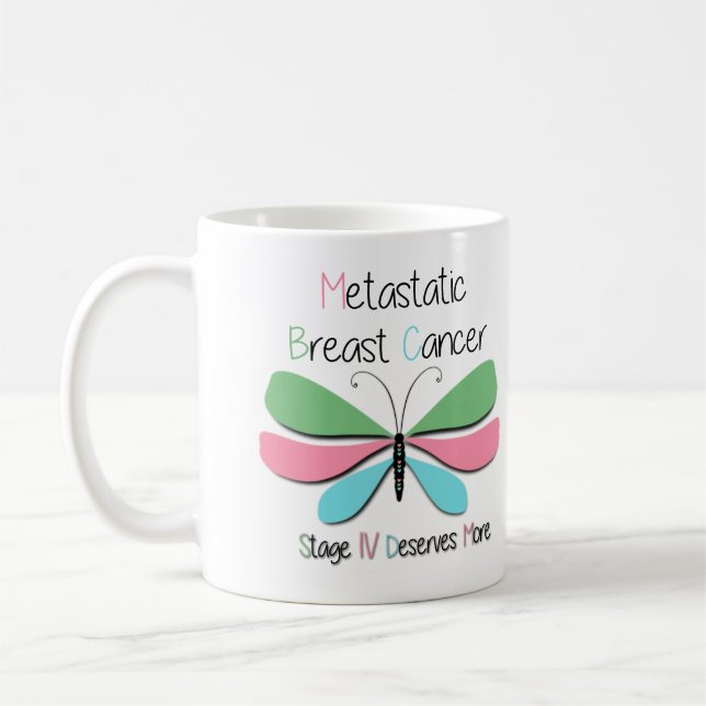 Caneca De Café Apoio ao cancer de mama metastático (Esquerda)