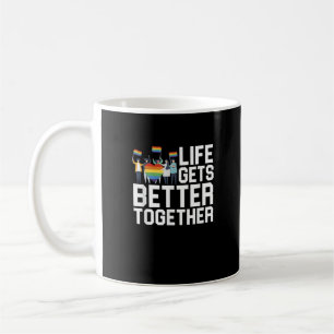Caneca De Café Apoio ao Orgulho LGBT A Vida Fica Melhor Juntos In