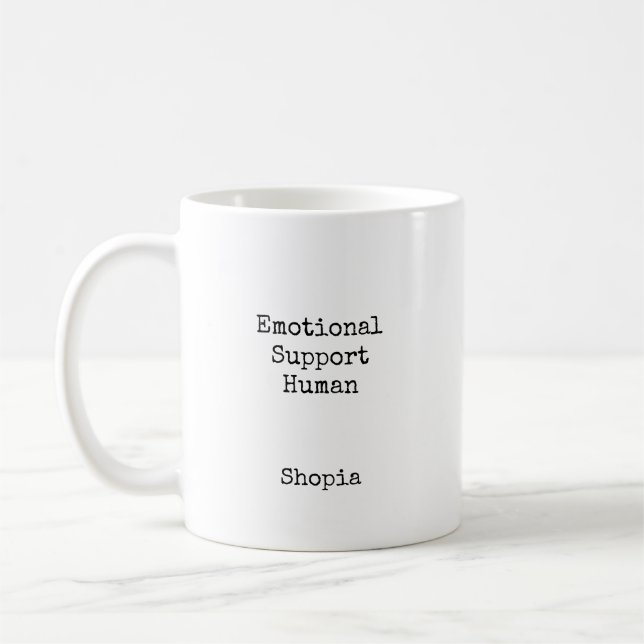 Caneca De Café Apoio Emocional Humano Personalizado  (Esquerda)