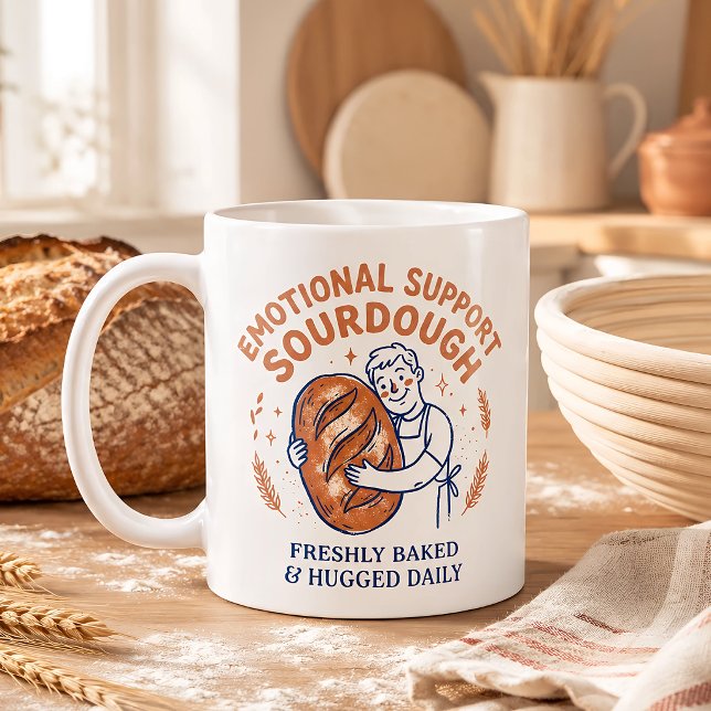 Caneca De Café Apoio Emocional Sourdough Presente Divertido para  (Criador carregado)