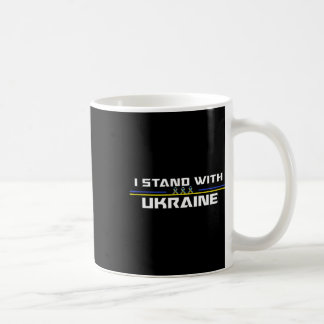 Caneca De Café Apoio Eu Estou Com a Bandeira Ucraniana Americana