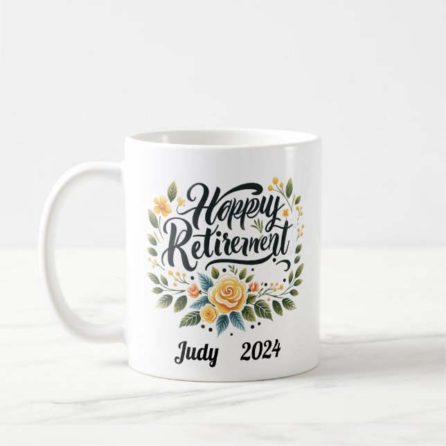 Caneca De Café Aposentação Feliz Personalizada (Esquerda)
