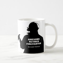 Caneca De Café Aposentação Personalizada de Bombeiros Silhouette