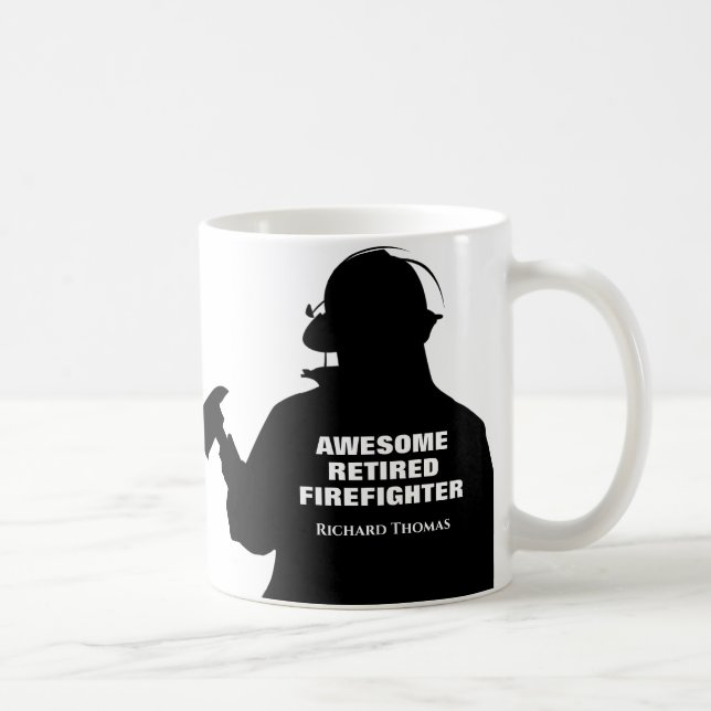 Caneca De Café Aposentação Personalizada de Bombeiros Silhouette (Direita)