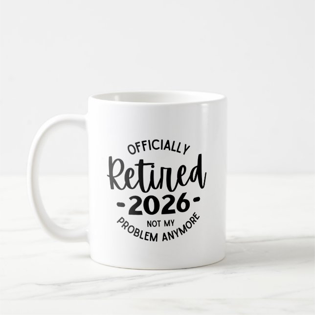 Caneca De Café Aposentado 2026 Não É Mais Meu Problema, Engraçado (Esquerda)