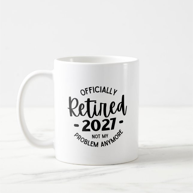 Caneca De Café Aposentado 2027 Não É Mais Meu Problema, Engraçado (Esquerda)