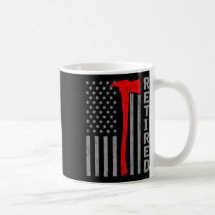 Caneca De Café Aposentado Engraçado Bandeira Dos EUA Bombeiro Ret