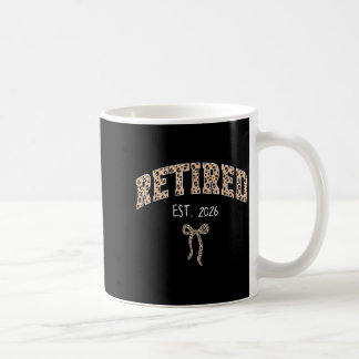 Caneca De Café Aposentado est 2026 coquete laço leopardo engraçad