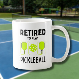Caneca De Café Aposentado para jogar picleball Paddles e Ball