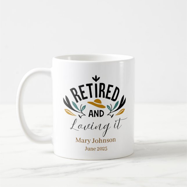 Caneca De Café Aposentado Personalizado e Adorando (Esquerda)