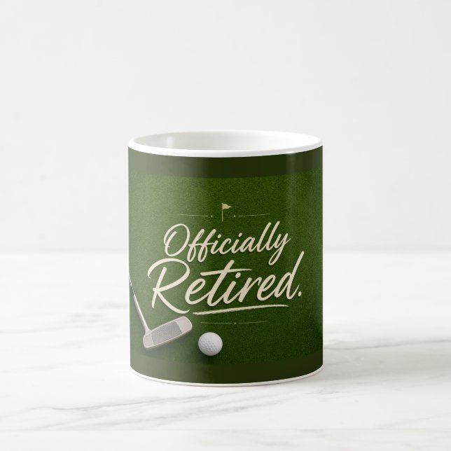 Caneca De Café Aposentadoria de golfe temática em verde  (Centro)