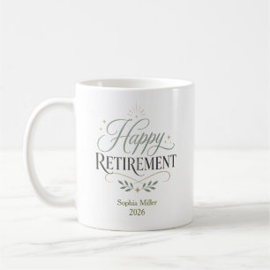 Caneca De Café Aposentadoria Feliz Nome Personalizado