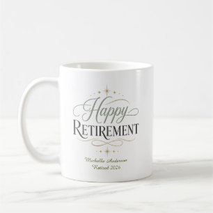 Caneca De Café Aposentadoria Feliz Nome Personalizado