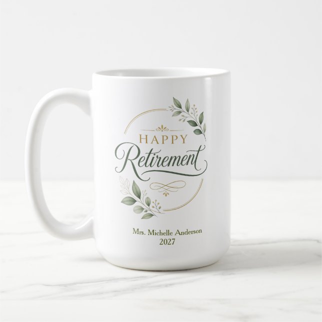 Caneca De Café Aposentadoria Feliz Personalizada (Esquerda)