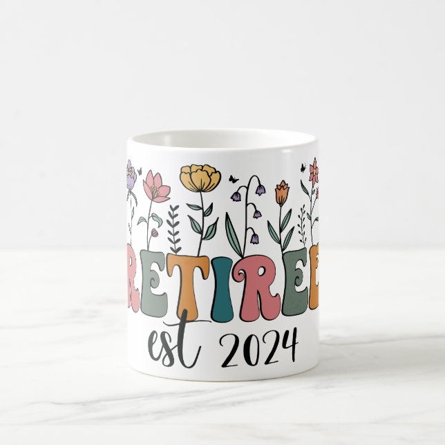 Caneca De Café Aposentadoria Floral Aposentada. 2024 Flores selva (Centro)