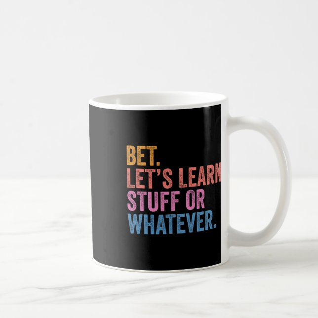 Caneca De Café Aposta engraçada de volta às aulas. Vamos aprender (Direita)