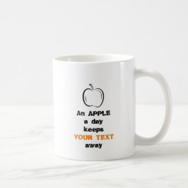 Caneca De Café Apple a Day Apple Black Line Art
