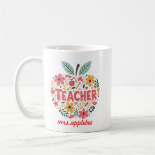 Caneca De Café Apple & Book do professor - Educador clássico