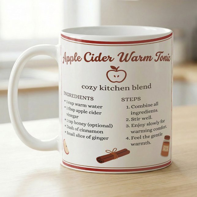 Caneca De Café Apple Cider Recipe Cozy Fall Ritual (Criador carregado)