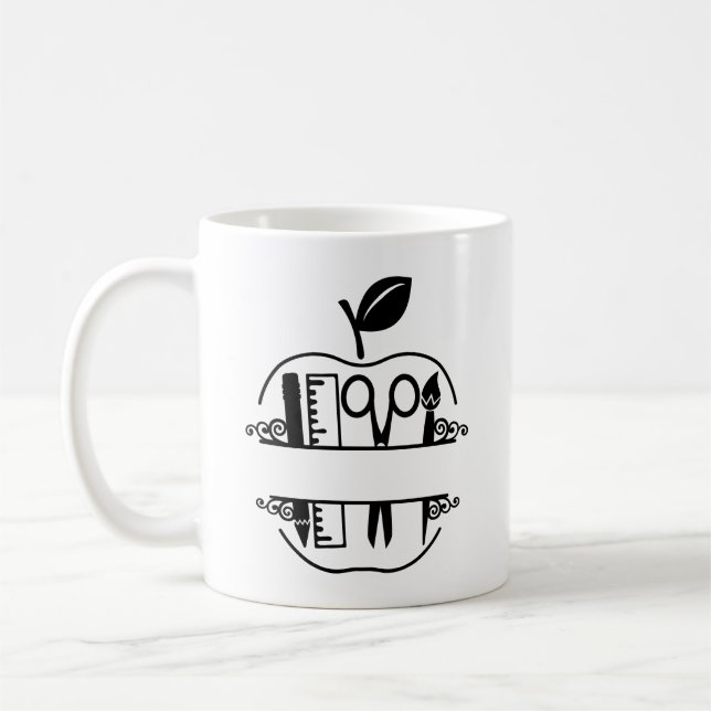 Caneca De Café Apple de Professora Personalizada (Esquerda)