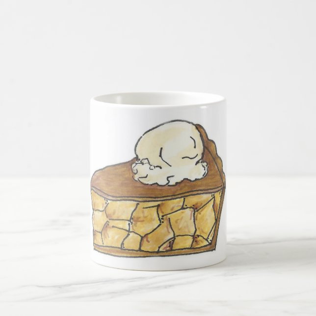 Caneca De Café Apple Pie Slice a la Mode Sorvete Dessert Picnic (Centro)