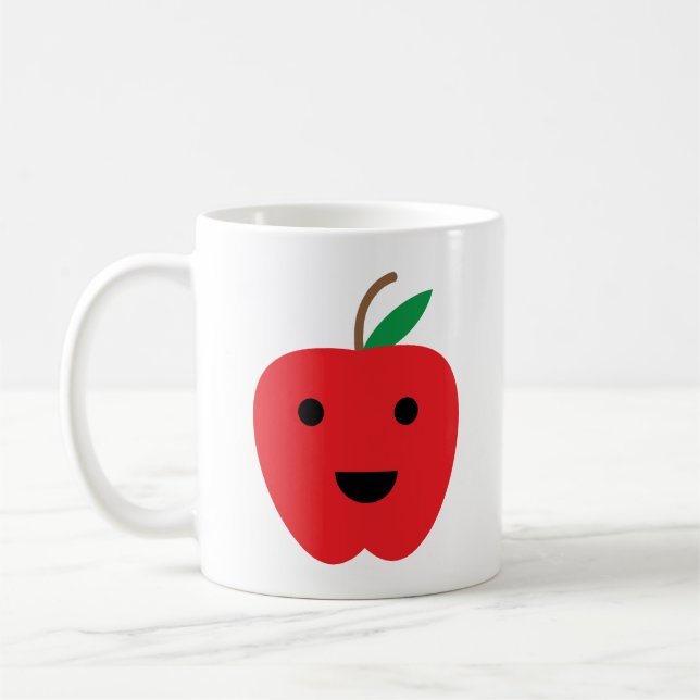 Caneca De Café Apple Red Kawaii Cute (Esquerda)
