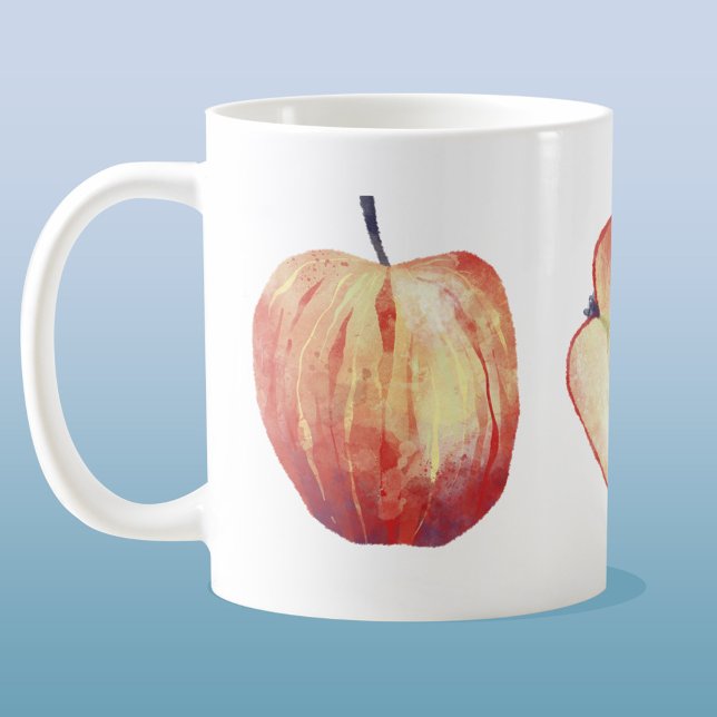 Caneca De Café Apple Watercolor (Criador carregado)