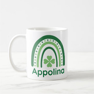 Caneca De Café Appolina Nome Clover Boho Rainbow