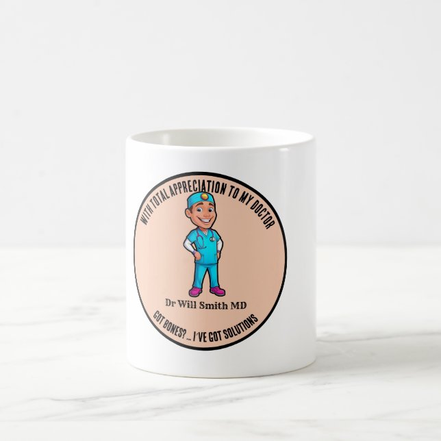 Caneca De Café appreciation doctor blue MD SURGEON (Centro)