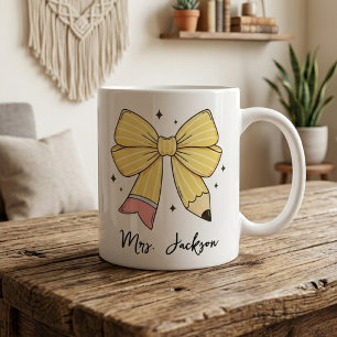 Caneca De Café Apreciação ao Professor Arco de Lápis Personaliz