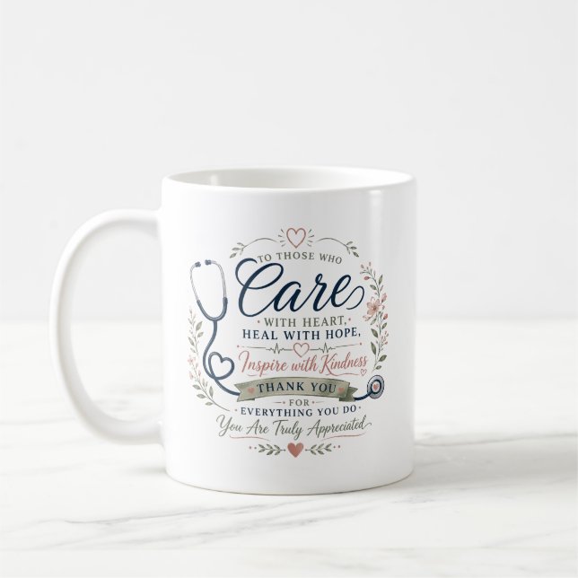 Caneca De Café Apreciação de Saúde com Coração (Esquerda)