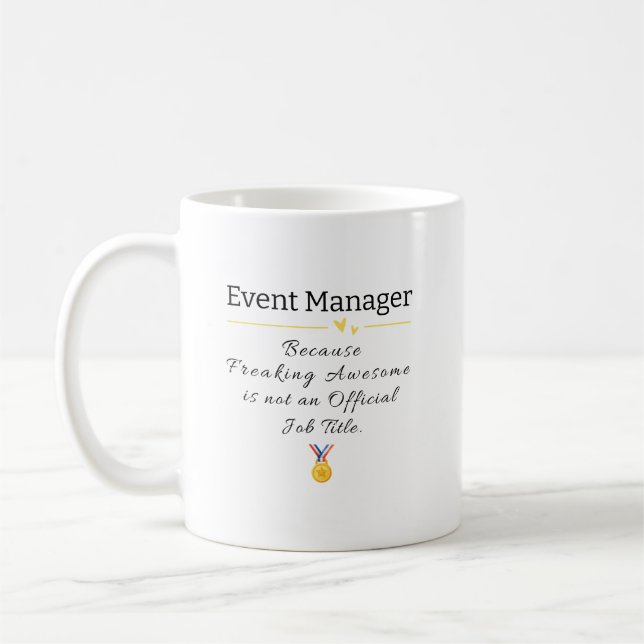 Caneca De Café Apreciação do Gestor de Eventos Engraçado (Esquerda)