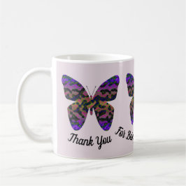 Caneca De Café Apreciação do Professor Borboleta Brilhante Obriga