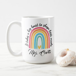 Caneca De Café Apreciação do professor É preciso um grande coraçã