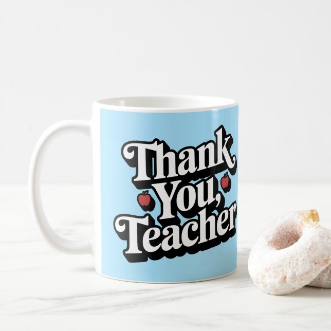 Caneca De Café Apreciação do Professor Obrigado (Com Donut)
