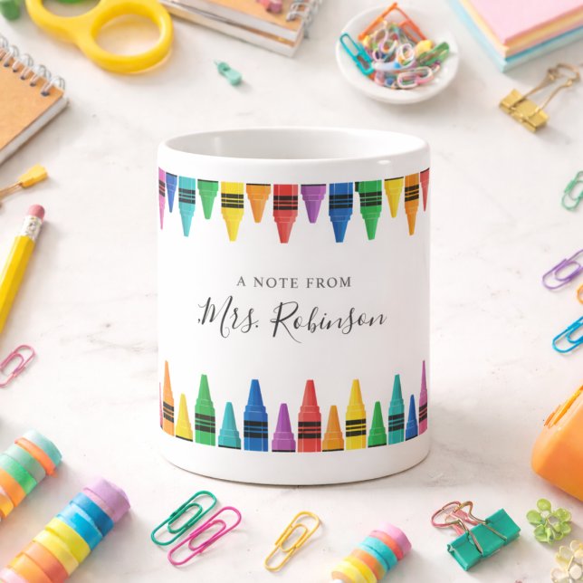 Caneca De Café Apreciação do Professor Rainbow Crayon (Teacher Appreciation Rainbow Crayon Coffee Mug
)