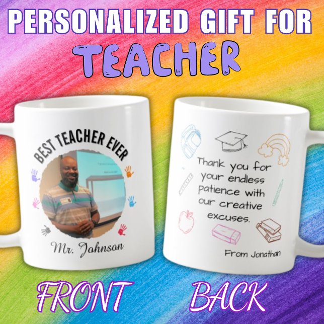 Caneca De Café Apreciação Personalizada de Professores da Escola  (Criador carregado)