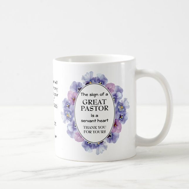 Caneca De Café Apreciação Personalizada do Pastor Branco Floral (Direita)