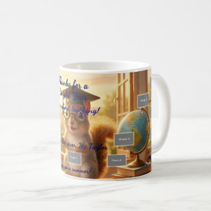 Caneca De Café Apreciamento do Professor Esquilo Ensolarado no Fi