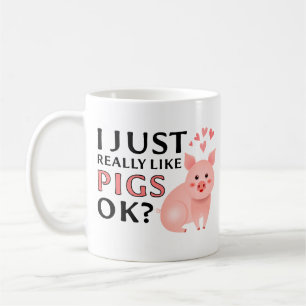 Caneca De Café Aprecio porco engraçado, eu simplesmente gosto mui