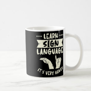 Caneca De Café Aprenda a Língua de Sinais É Muito Útil Conscienti