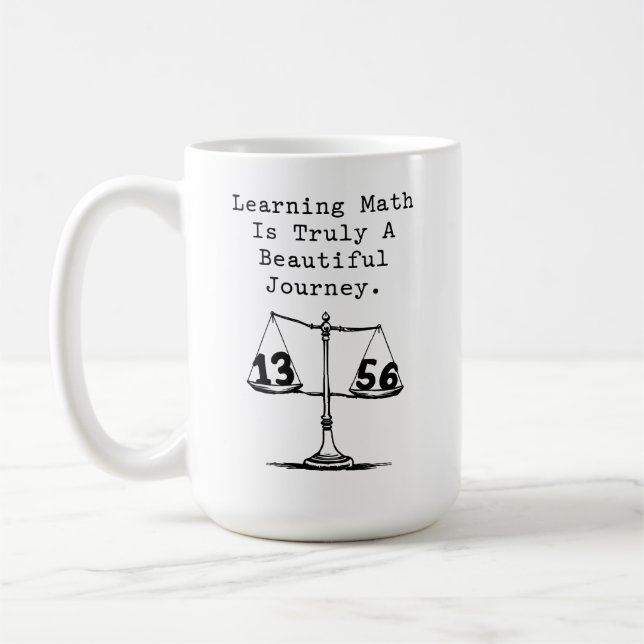 Caneca De Café Aprendendo Matemática Bela Jornada Educador (Esquerda)