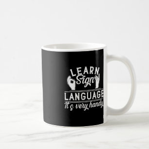 Caneca De Café Aprender a Linguagem de Sinais Professores ASL Sen