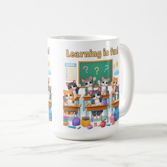 Caneca De Café Aprender é divertido Mug (Frente Esquerda)